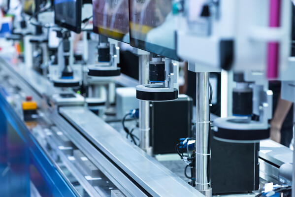 Robotic machine vision system in factory Robotic machine vision system in factory